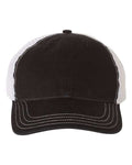 Richardson 111 Garment-Washed Trucker Cap - Black/ White - front