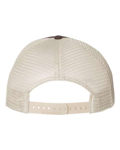 Richardson 111 Garment-Washed Trucker Cap - Brown/ Khaki - back