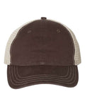 Richardson 111 Garment-Washed Trucker Cap - Brown/ Khaki - front