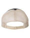 Richardson 111 Garment-Washed Trucker Cap - Navy/ Khaki - back