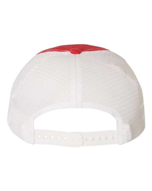 Richardson 111 Garment-Washed Trucker Cap - Red/ White - back