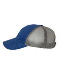 Richardson 111 Garment-Washed Trucker Cap - Royal/ Charcoal - side