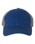 Richardson 111 Garment-Washed Trucker Cap - Royal/ Charcoal - front