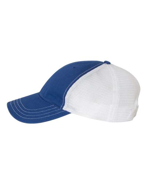 Richardson 111 Garment-Washed Trucker Cap - Royal/ White - side