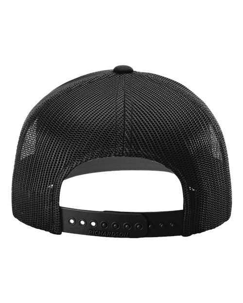 Richardson 112 Snapback Trucker Cap - Black - back