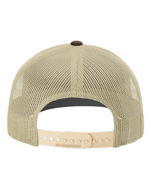 Richardson 112 Snapback Trucker Cap - Brown/ Khaki - back