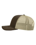 Richardson 112 Snapback Trucker Cap - Brown/ Khaki - side