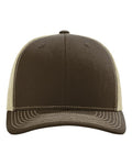 Richardson 112 Snapback Trucker Cap - Brown/ Khaki - front