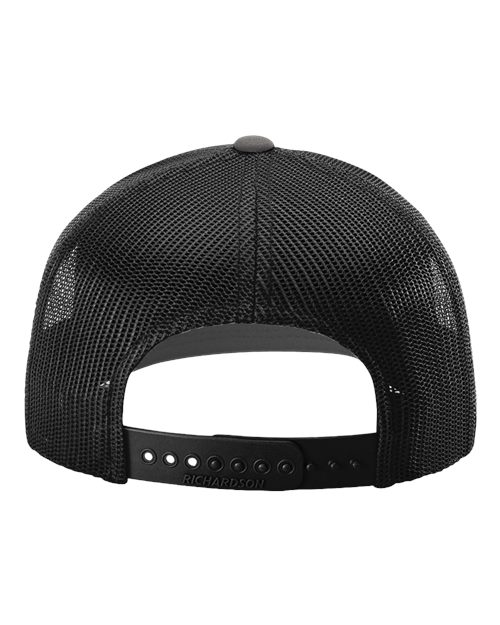 Richardson 112 Snapback Trucker Cap - Charcoal/ Black - back