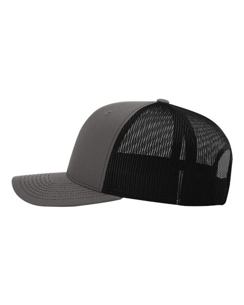 Richardson 112 Snapback Trucker Cap - Charcoal/ Black - side