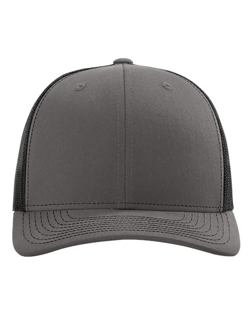 Richardson 112 Snapback Trucker Cap - Charcoal/ Black - front