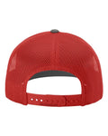 Richardson 112 Snapback Trucker Cap - Charcoal/ Red - back