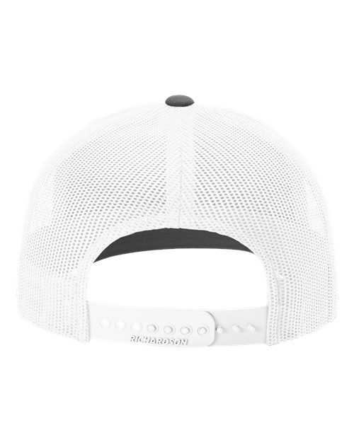 Richardson 112 Snapback Trucker Cap - Charcoal/ White - back