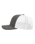 Richardson 112 Snapback Trucker Cap - Charcoal/ White - side