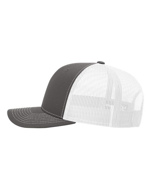 Richardson 112 Snapback Trucker Cap - Charcoal/ White - side