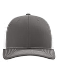 Richardson 112 Snapback Trucker Cap - Charcoal/ White - front