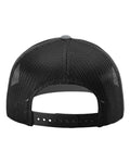 Richardson 112 Snapback Trucker Cap - Heather Grey/ Black - back