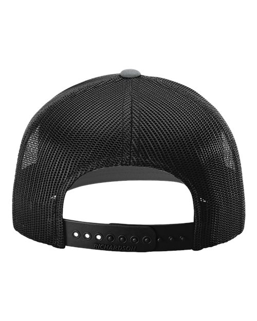 Richardson 112 Snapback Trucker Cap - Heather Grey/ Black - back