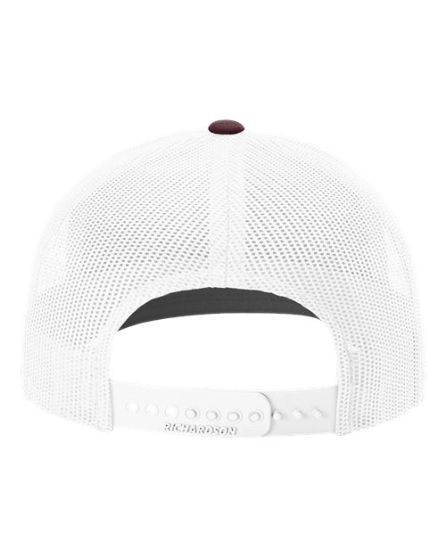 Richardson 112 Snapback Trucker Cap - Maroon/ White - back