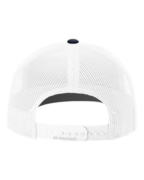 Richardson 112 Snapback Trucker Cap - Navy/ White - back