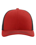 Richardson 112 Snapback Trucker Cap - Red/ Black - front
