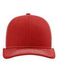 Richardson 112 Snapback Trucker Cap - Red/ White - front