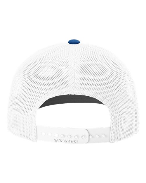 Richardson 112 Snapback Trucker Cap - Royal/ White - back