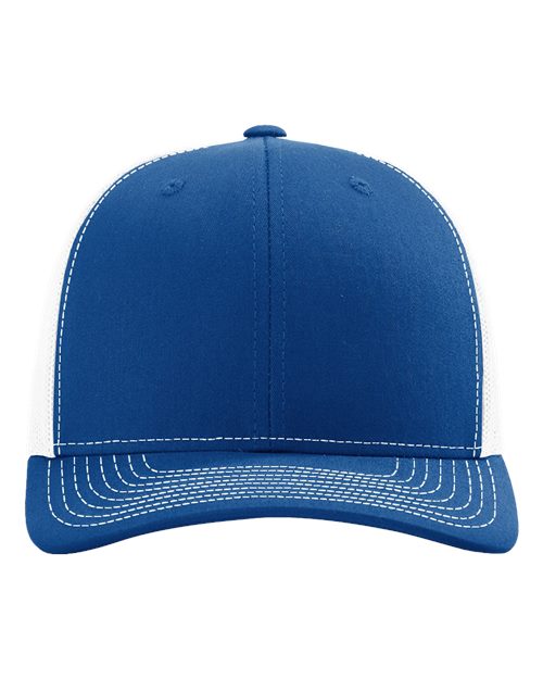 Richardson 112 Snapback Trucker Cap - Royal/ White - front