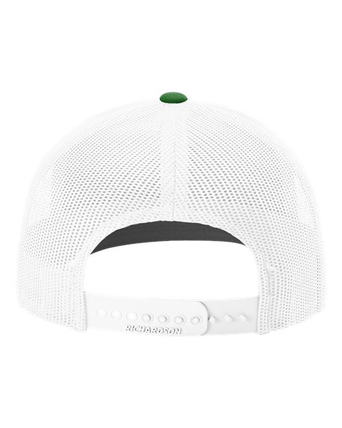 Richardson 112 Snapback Trucker Cap - Kelly/ White - back