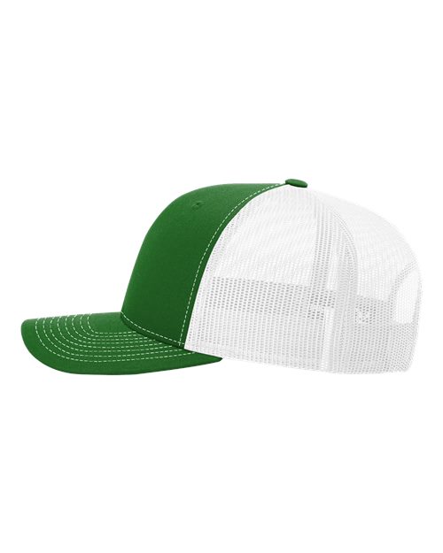 Richardson 112 Snapback Trucker Cap - Kelly/ White - side