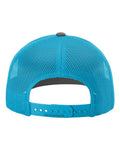 Richardson 112 Snapback Trucker Cap - Charcoal/ Neon Blue - back