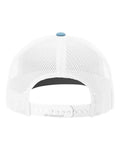 Richardson 112 Snapback Trucker Cap - Columbia Blue/ White - back