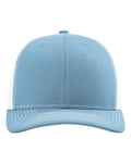 Richardson 112 Snapback Trucker Cap - Columbia Blue/ White - front