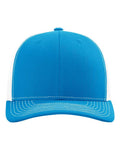 Richardson 112 Snapback Trucker Cap - Cyan/ White - front