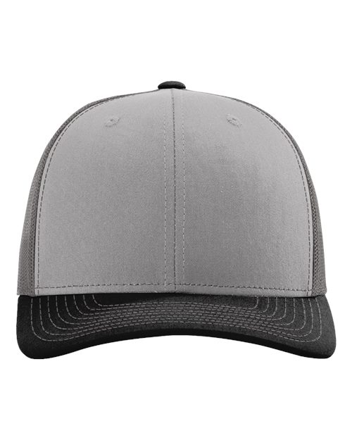 Richardson 112 Snapback Trucker Cap - Grey/ Charcoal/ Black - front