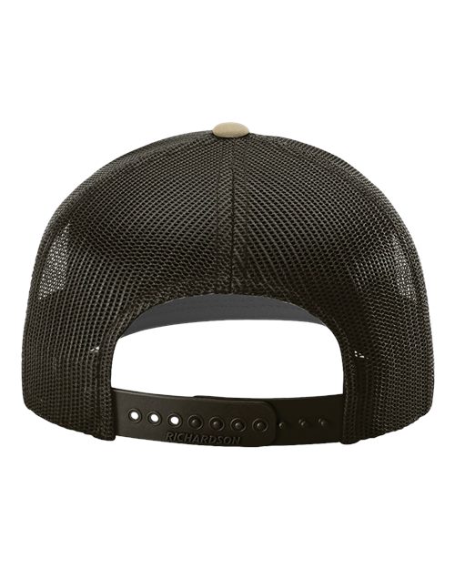 Richardson 112 Snapback Trucker Cap - Khaki/ Coffee - back