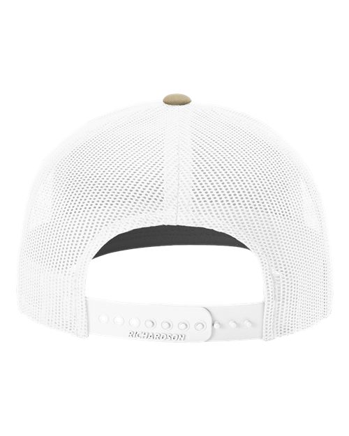 Richardson 112 Snapback Trucker Cap - Khaki/ White - back