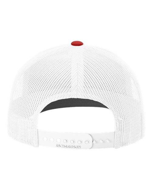 Richardson 112 Snapback Trucker Cap - Royal/ White/ Red - back