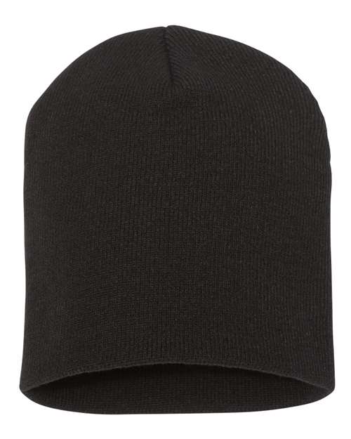 Yupoong 1500KC 8 1/2" Beanie - Black - front