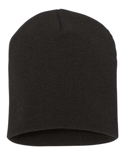 Yupoong 1500KC 8 1/2" Beanie - Black - front