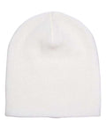Yupoong 1500KC 8 1/2" Beanie - White - back