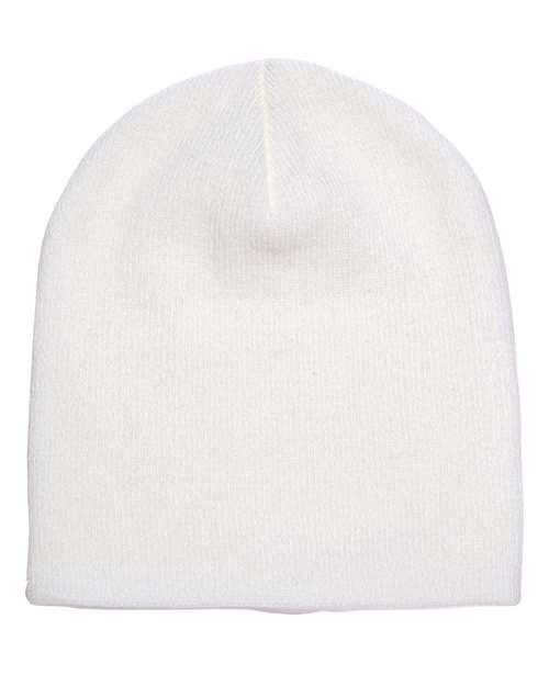 Yupoong 1500KC 8 1/2" Beanie - White - front