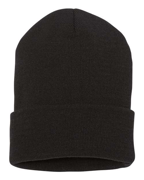 Yupoong 1501KC Cuffed Beanie - Black - back