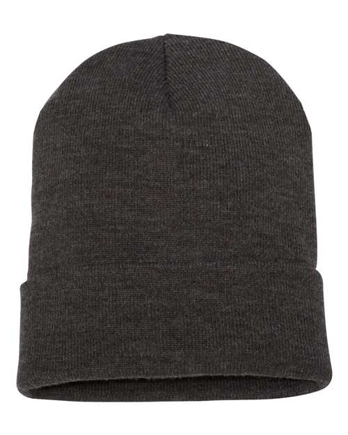 Yupoong 1501KC Cuffed Beanie - Dark Grey - back