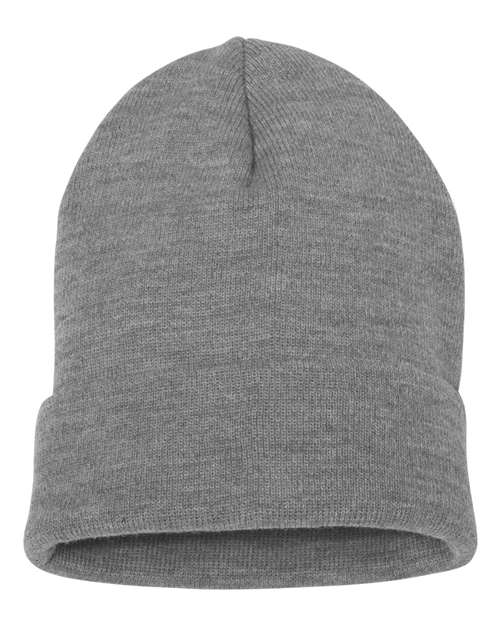 Yupoong 1501KC Cuffed Beanie - Heather - front