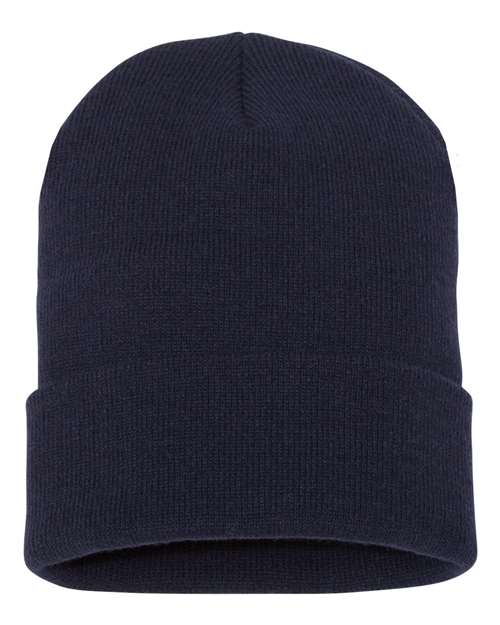 Yupoong 1501KC Cuffed Beanie - Navy - front