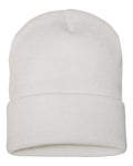 Yupoong 1501KC Cuffed Beanie - White - back