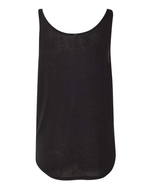 BELLA + CANVAS 8802 Women's Flowy Tank with Side Slit - Black - back
