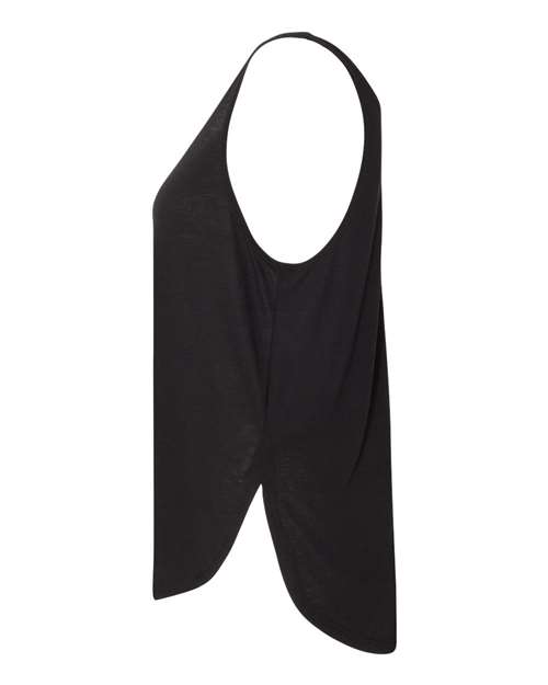 BELLA + CANVAS 8802 Women's Flowy Tank with Side Slit - Black - side