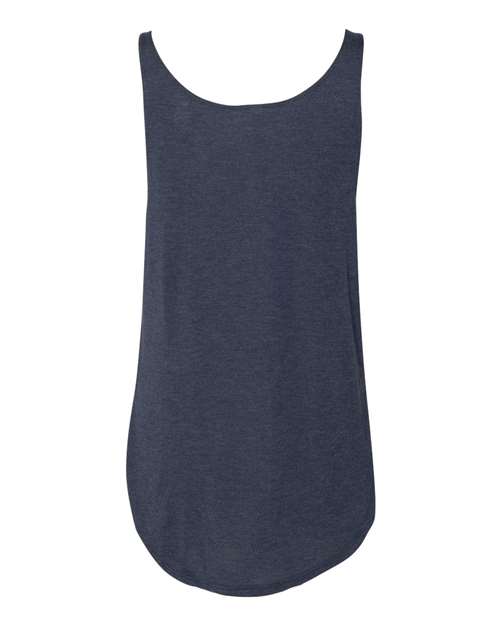 BELLA + CANVAS 8802 Women's Flowy Tank with Side Slit - Heather Navy - back